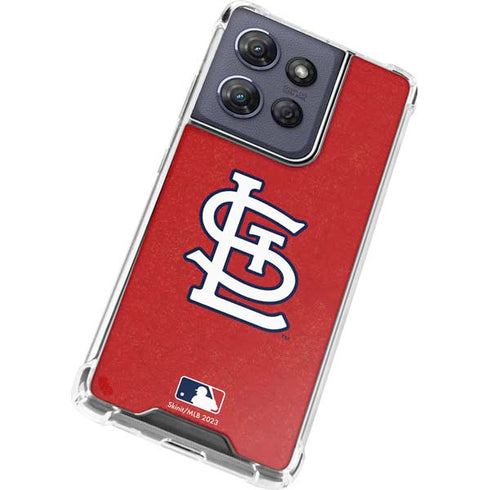 MLB St. Louis Cardinals - Solid Distressed Moto G Play 5G (2025) Clear Case