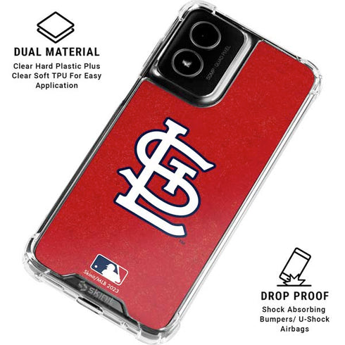MLB St. Louis Cardinals - Solid Distressed Moto G Power 5G (2024) Clear Case