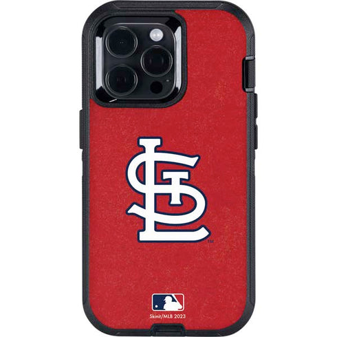 MLB St. Louis Cardinals - Solid Distressed Otterbox Defender iPhone Skin