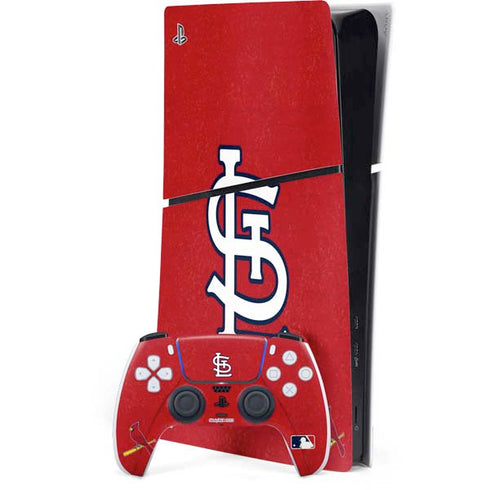 MLB St. Louis Cardinals - Solid Distressed PlayStation PS5 Skins