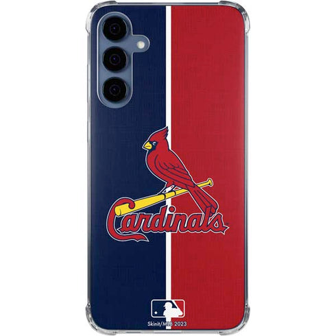 MLB St. Louis Cardinals Split Galaxy A35 5G Clear Case