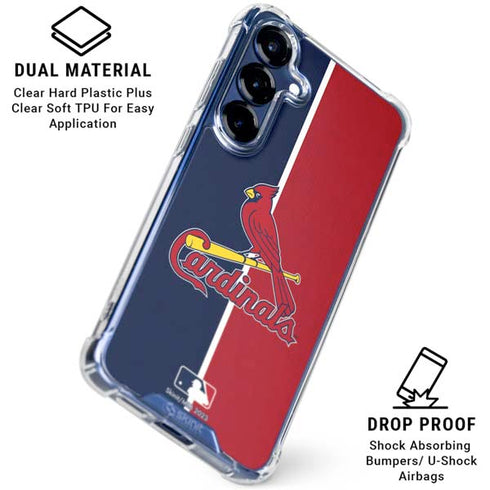MLB St. Louis Cardinals Split Galaxy S25 FE Clear Case