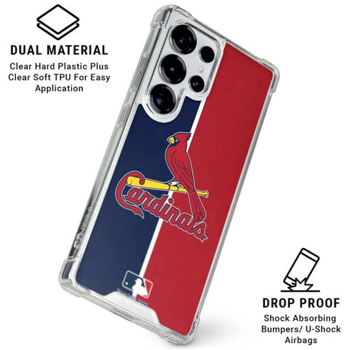 MLB St. Louis Cardinals Split Galaxy S25 Ultra Clear Case
