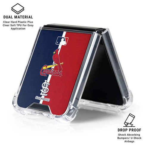 MLB St. Louis Cardinals Split Galaxy Z Flip7 Clear Case