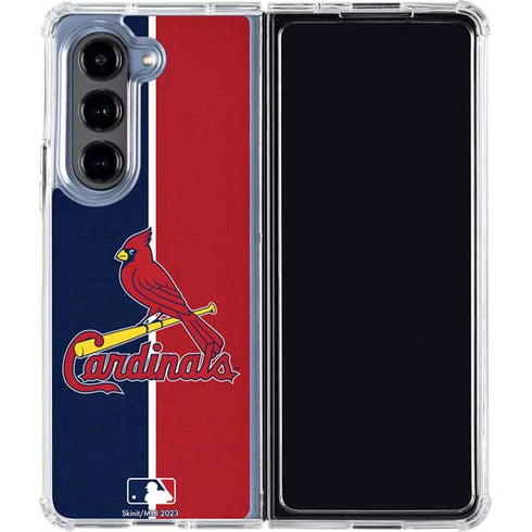 MLB St. Louis Cardinals Split Galaxy Z Fold5 5G Clear Case