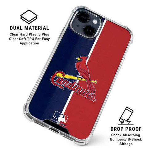 MLB St. Louis Cardinals Split iPhone 15 Clear Case