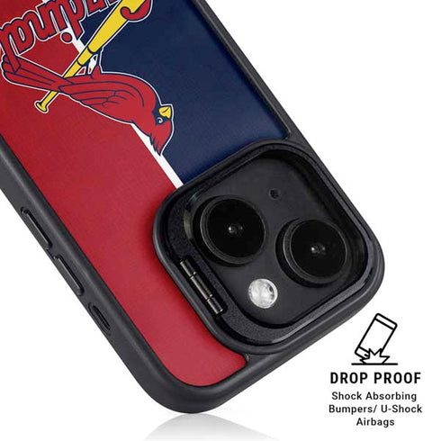 MLB St. Louis Cardinals Split iPhone 15 Plus Kickstand Case