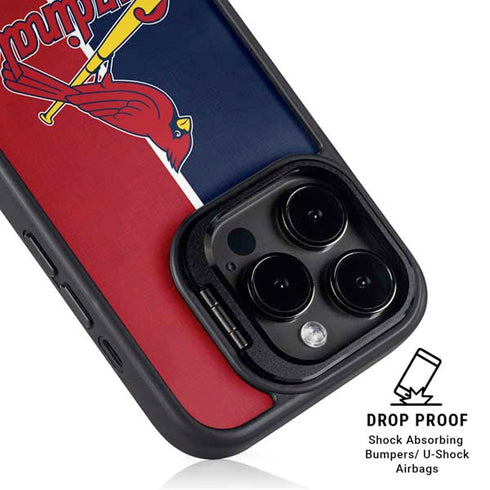 MLB St. Louis Cardinals Split iPhone 15 Pro Max Kickstand Case