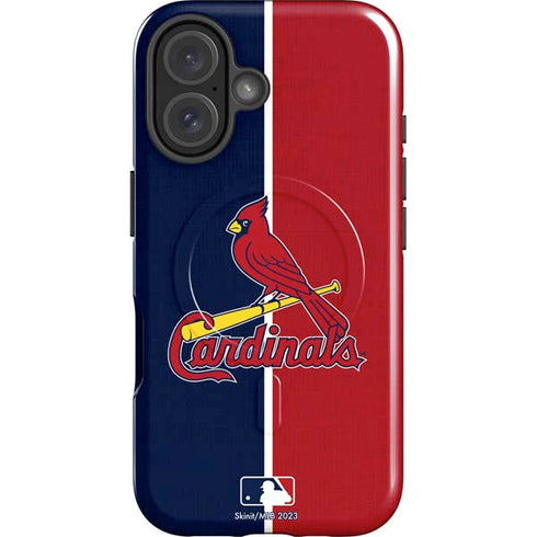 MLB St. Louis Cardinals Split iPhone 16 Plus Magsafe Impact Case