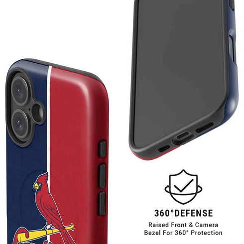MLB St. Louis Cardinals Split iPhone 16 Plus Magsafe Impact Case