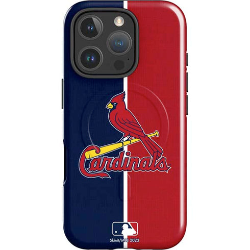 MLB St. Louis Cardinals Split iPhone 16 Pro Magsafe Impact Case