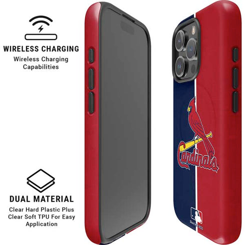 MLB St. Louis Cardinals Split iPhone 16 Pro Magsafe Impact Case