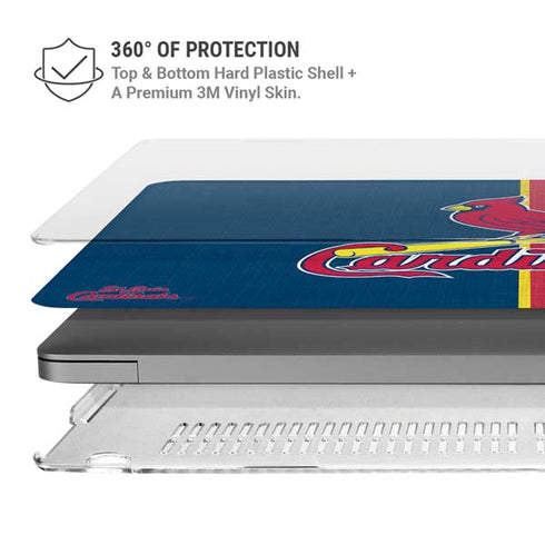 MLB St. Louis Cardinals Split MacBook Pro 14in (2021-24) Case plus Skin