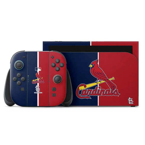 MLB St. Louis Cardinals Split Nintendo Switch 2 (2025) with Joy-Con Skin