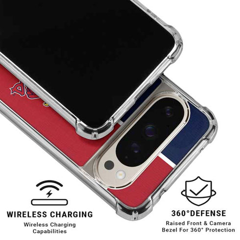 MLB St. Louis Cardinals Split Pixel 9/9 Pro Clear Case