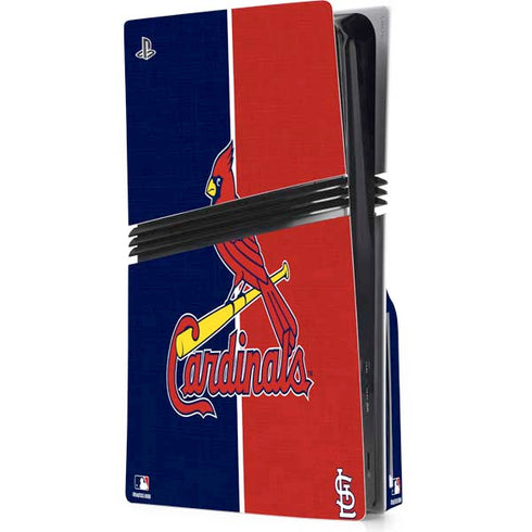 MLB St. Louis Cardinals Split PS5 Pro Disk Console Skin
