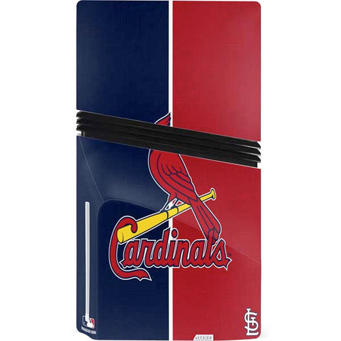 MLB St. Louis Cardinals Split PS5 Pro Disk Console Skin