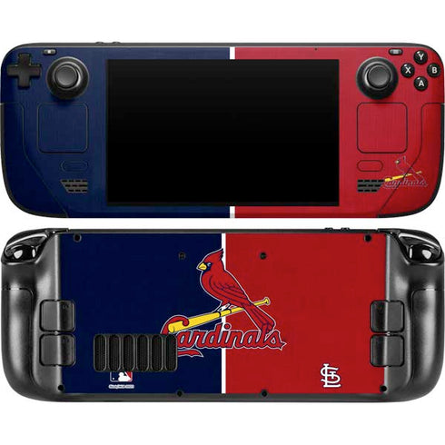 MLB St. Louis Cardinals Split Steam Deck Handheld Gaming Computer OLED Skin