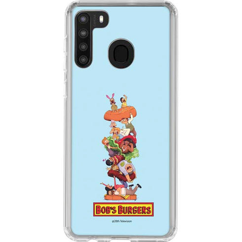 Bobs Burgers Stacked Galaxy A21 Clear Case