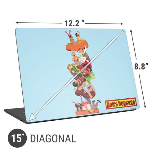 Bobs Burgers Stacked Universal Laptop 15in (12.2 x 8.8in) Skin