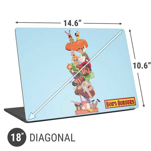 Bobs Burgers Stacked Universal Laptop 18in (14.6 x 10.6in) Skin