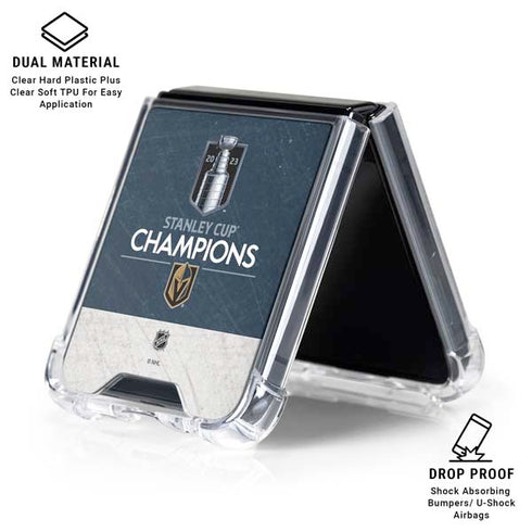 NHL Stanley Cup Champions 2023: Vegas Golden Knights Galaxy Z Flip6 Clear Case
