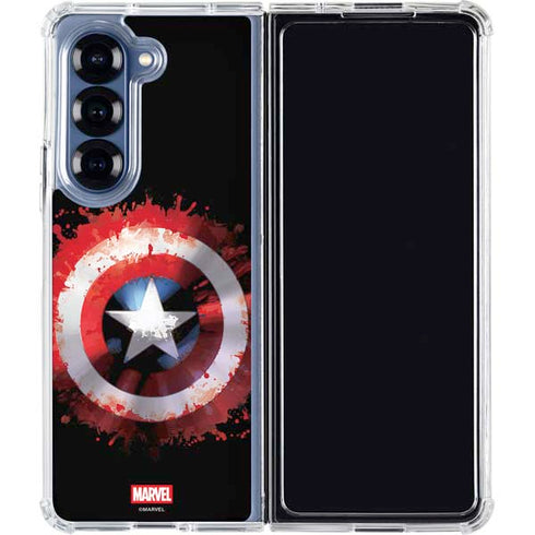 Marvel Captain America Star Shield Galaxy Z Fold7 Clear Case