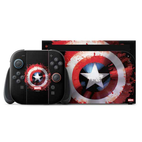 Marvel Captain America Star Shield Nintendo Switch 2 (2025) with Joy-Con Skin