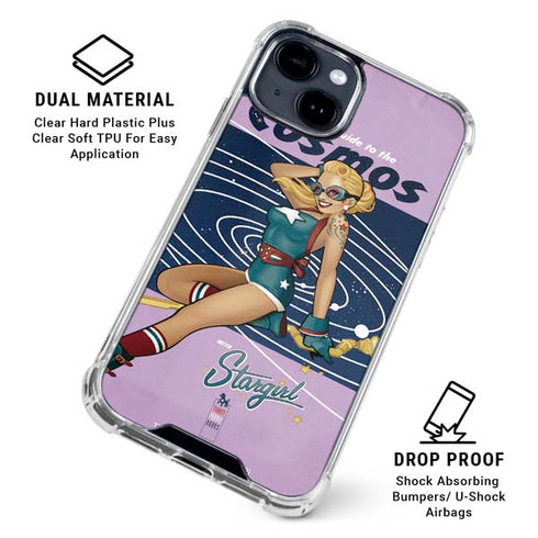DC Comics Bombshells Stargirl- Field Guide to Cosmos iPhone 15 Clear Case