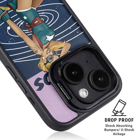 DC Comics Bombshells Stargirl- Field Guide to Cosmos iPhone 15 Kickstand Case
