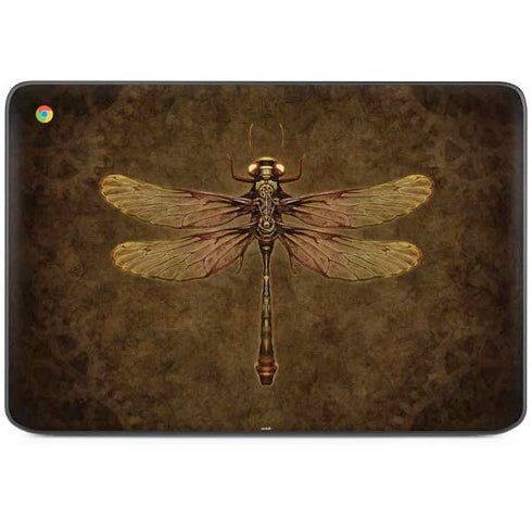Steampunk & Gear Dragonfly by Brigid Ashwood HP Chromebook Skin