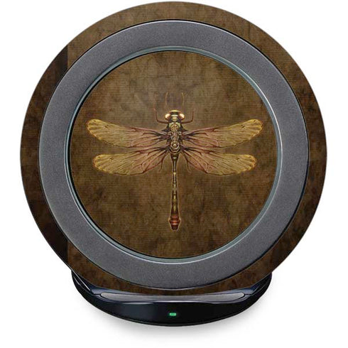 Steampunk & Gear Dragonfly by Brigid Ashwood Fast Charge Wireless Charging Stand Skin