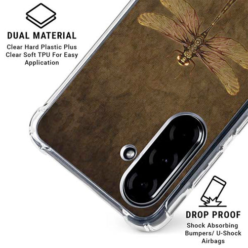 Steampunk & Gear Dragonfly by Brigid Ashwood Galaxy A36 5G Clear Case