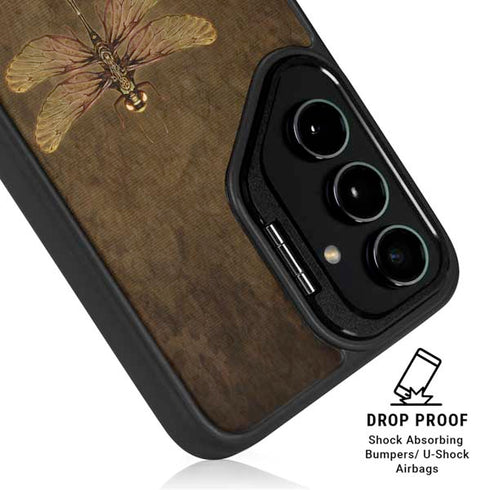 Steampunk & Gear Dragonfly by Brigid Ashwood Galaxy S24 FE Kickstand Case