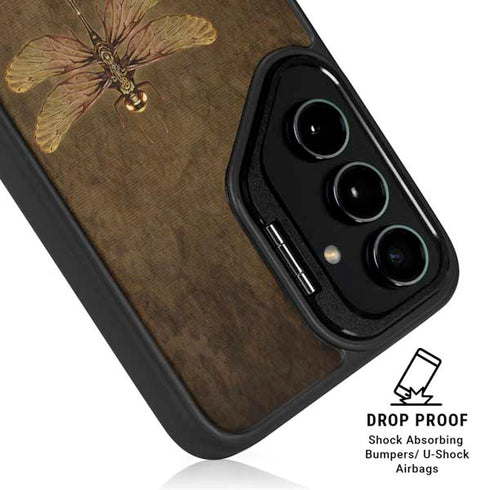 Steampunk & Gear Dragonfly by Brigid Ashwood Galaxy S25 Kickstand Case