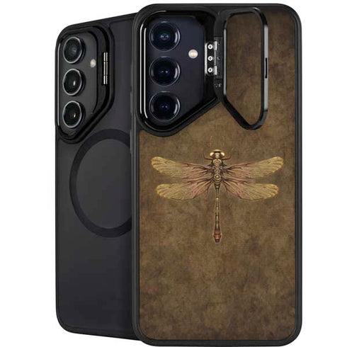 Steampunk & Gear Dragonfly by Brigid Ashwood Galaxy S25 Plus Kickstand Case