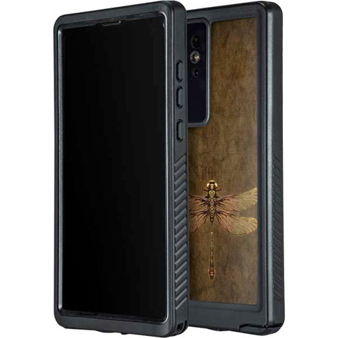 Steampunk & Gear Dragonfly by Brigid Ashwood Galaxy S24 Ultra Waterproof Case