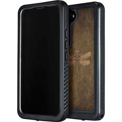 Steampunk & Gear Dragonfly by Brigid Ashwood Galaxy S24 Waterproof Case