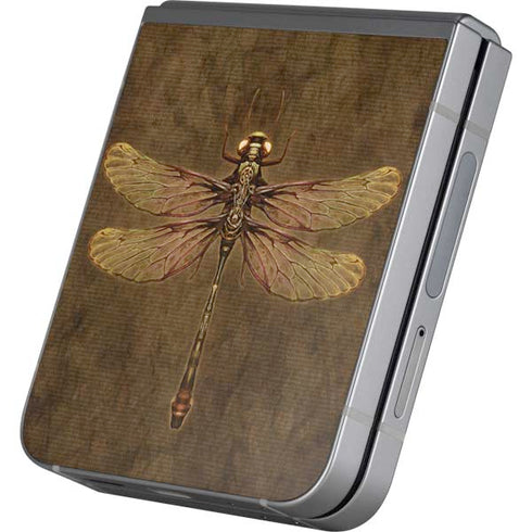 Steampunk & Gear Dragonfly by Brigid Ashwood Galaxy Z Flip6 Skin