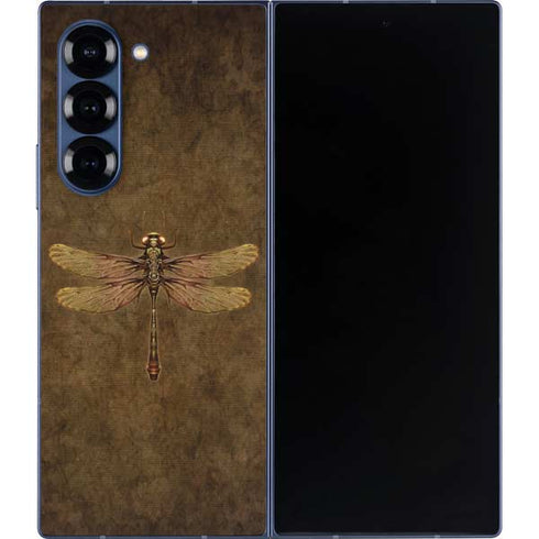 Steampunk & Gear Dragonfly by Brigid Ashwood Galaxy Z Fold6 Skin