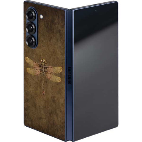 Steampunk & Gear Dragonfly by Brigid Ashwood Galaxy Z Fold6 Skin
