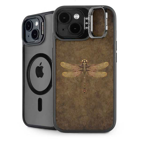 Steampunk & Gear Dragonfly by Brigid Ashwood iPhone 14 Plus Kickstand Case