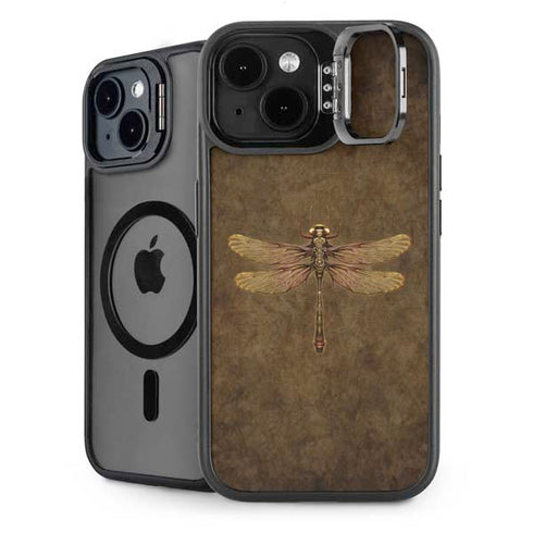 Steampunk & Gear Dragonfly by Brigid Ashwood iPhone 15 Kickstand Case