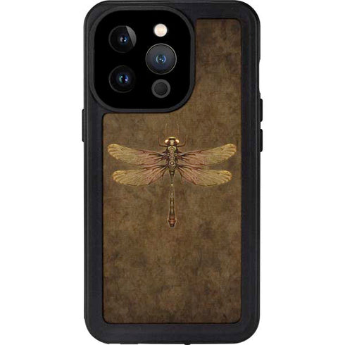 Steampunk & Gear Dragonfly by Brigid Ashwood iPhone 15 Pro Waterproof Case