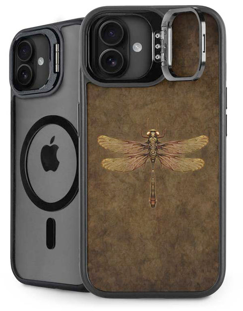 Steampunk & Gear Dragonfly by Brigid Ashwood iPhone 16 Plus Kickstand Case