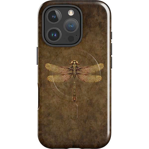 Steampunk & Gear Dragonfly by Brigid Ashwood iPhone 16 Pro Max Magsafe Impact Case