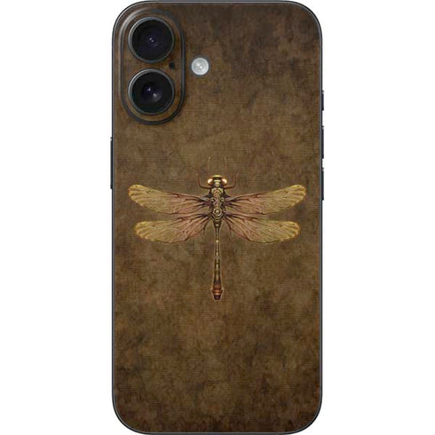 Steampunk & Gear Dragonfly by Brigid Ashwood iPhone 16 Skin