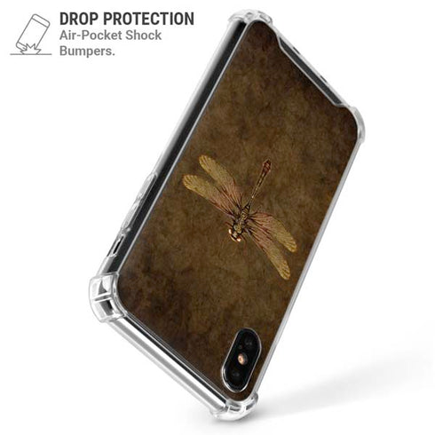Steampunk & Gear Dragonfly by Brigid Ashwood iPhone X/XS Clear Case