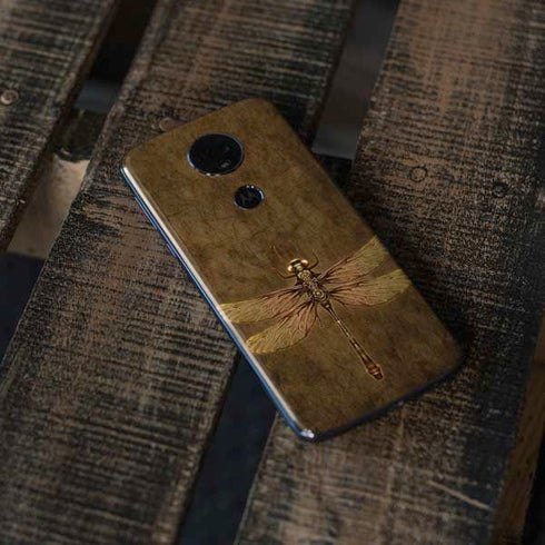 Steampunk & Gear Dragonfly by Brigid Ashwood Moto E5 Plus Skin