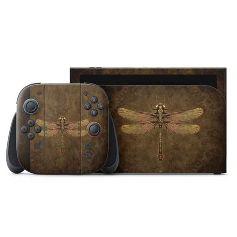 Steampunk & Gear Dragonfly by Brigid Ashwood Nintendo Skins